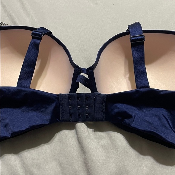 Victoria's Secret Very Sexy Push-Up Rhinestone Straps Midnight Blue Bra 36F (3D) - Picture 8 of 10
